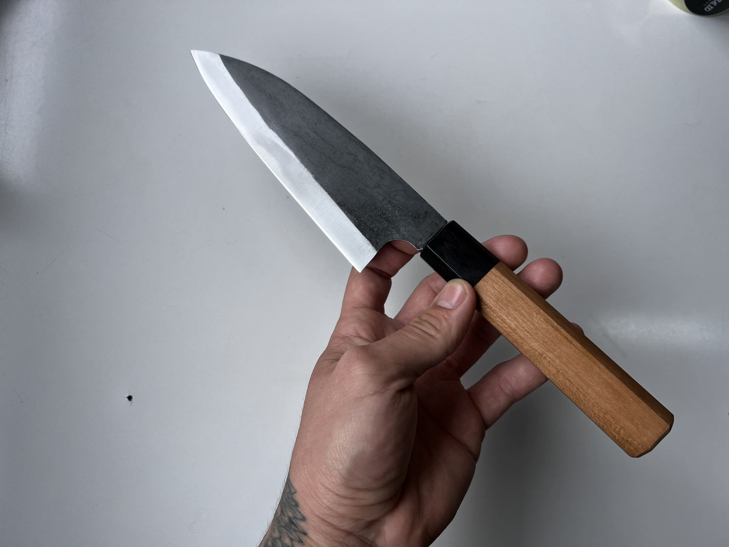 Santoku 16cm Acero Shirogami japonés hecho a mano