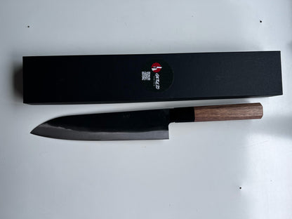Cuchillo japonés Gyuto – Acero Aogami – Mango de madera de nogal – 21 cm