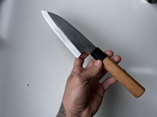 Santoku 16cm Acero Shirogami japonés hecho a mano